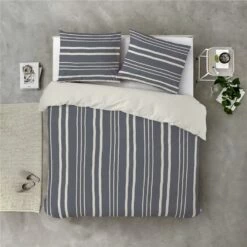Byrklund - Dekbedovertrek Steady Stripes - 240x220 Cm - Blauw -NL Beddengoed Verkoop 2024 1000012855 0102