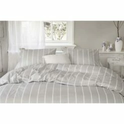 Walra - Dekbedovertrek Preppy Pinstripe - 200x220 Cm - Grijs -NL Beddengoed Verkoop 2024 1000012864 0103