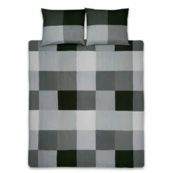 Ten Cate Katoenen Lits Jumeaux Dekbedovertrek - 240x200/220 - Block Antraciet