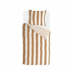 Walra - Dekbedovertrek Classic Stripe - 140x220 Cm - Cognac