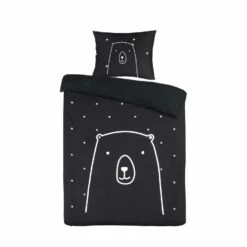 Kidzroom Bear Dekbedovertrek - 120x150 - Zwart