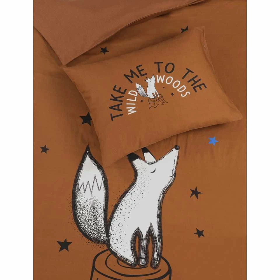 Kidzroom Fox Dekbedovertrek - 120x150 - Bruin 5 Kidzroom Fox Dekbedovertrek - 120x150 - Bruin - Afbeelding 3