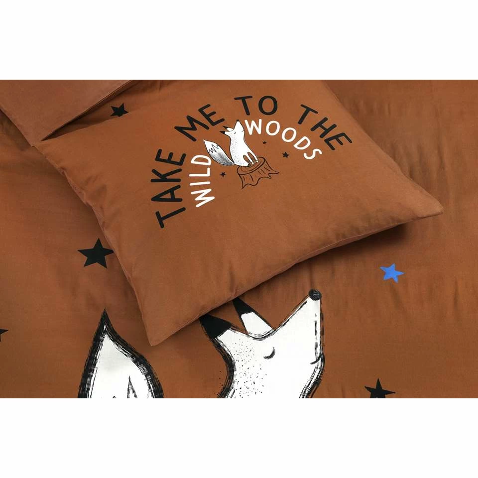 Kidzroom Fox Dekbedovertrek - 120x150 - Bruin 6 Kidzroom Fox Dekbedovertrek - 120x150 - Bruin - Afbeelding 4