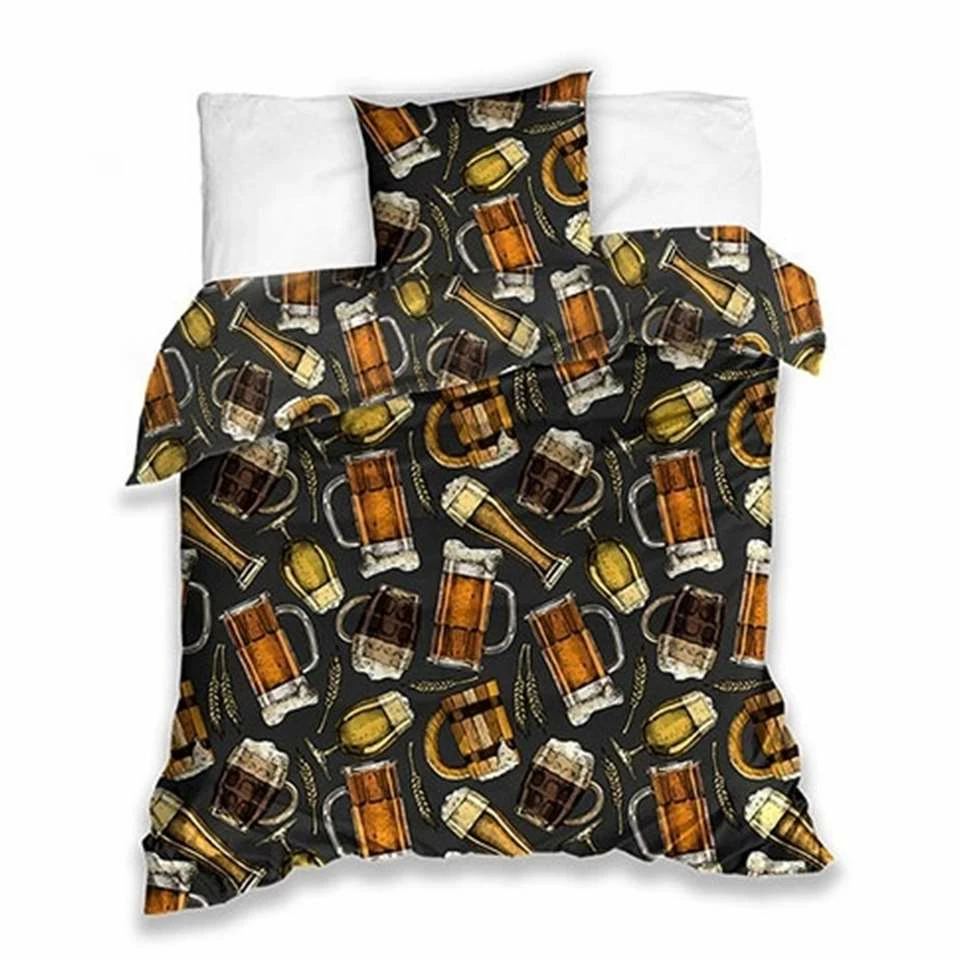 Bier Dekbedovertrek Proost - Eenpersoons - 140 X 200 Cm - Multi 3 Bier Dekbedovertrek Proost - Eenpersoons - 140 X 200 Cm - Multi