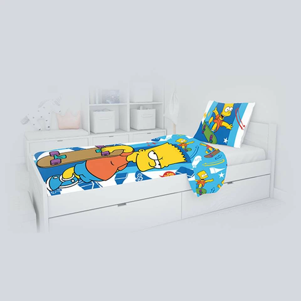 The Simpsons Dekbedovertrek Bart Skater - Eenpersoons - 140 X 200 Cm - Katoen 4 The Simpsons Dekbedovertrek Bart Skater - Eenpersoons - 140 X 200 Cm - Katoen - Afbeelding 2