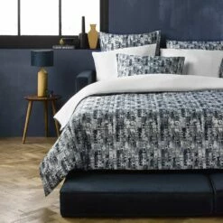 De Witte Lietaer Dekbedovertrek Katoen Jenga - Hotelmaat - 260 X 220 Cm - Blauw -NL Beddengoed Verkoop 2024 1000028642 0102