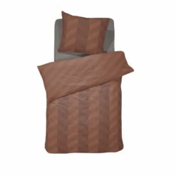 Damai Dekbedovertrek Atomy - Bio Satijn - 140x200/220 Cm - Brick Red
