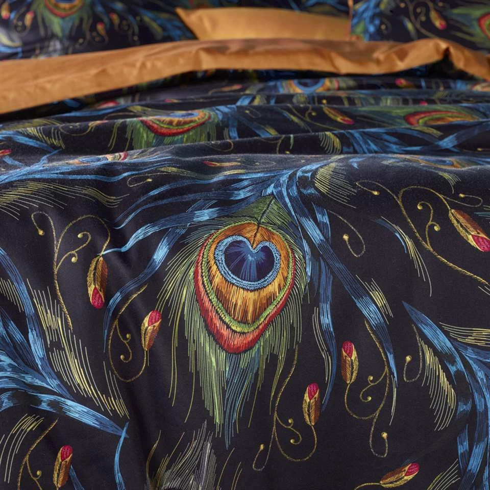 De Witte Lietaer Dekbedovertrek Peafowl - 240 X 220 Cm - Katoen Satijn 4 De Witte Lietaer Dekbedovertrek Peafowl - 240 X 220 Cm - Katoen Satijn - Afbeelding 2