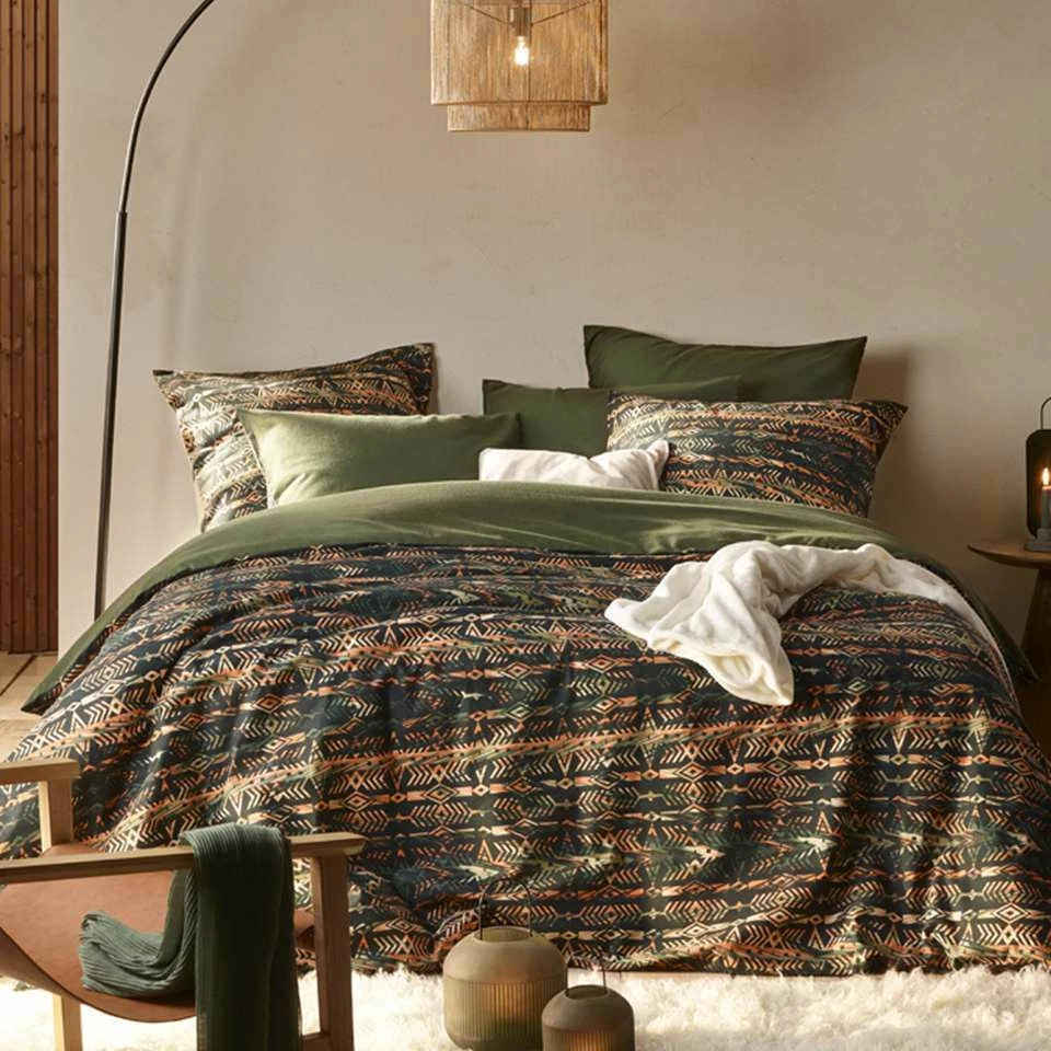 De Witte Lietaer Dekbedovertrek Rufus Khaki - 140 X 200/220 Cm - Katoen Flanel 4 De Witte Lietaer Dekbedovertrek Rufus Khaki - 140 X 200/220 Cm - Katoen Flanel - Afbeelding 2