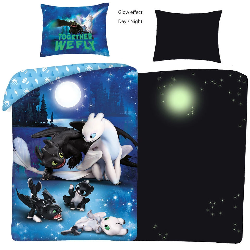 Hoe Tem Je Een Draak Dekbedovertrek Together We Fly - 140 X 200 Cm - Katoen 3 Hoe Tem Je Een Draak Dekbedovertrek Together We Fly - 140 X 200 Cm - Katoen