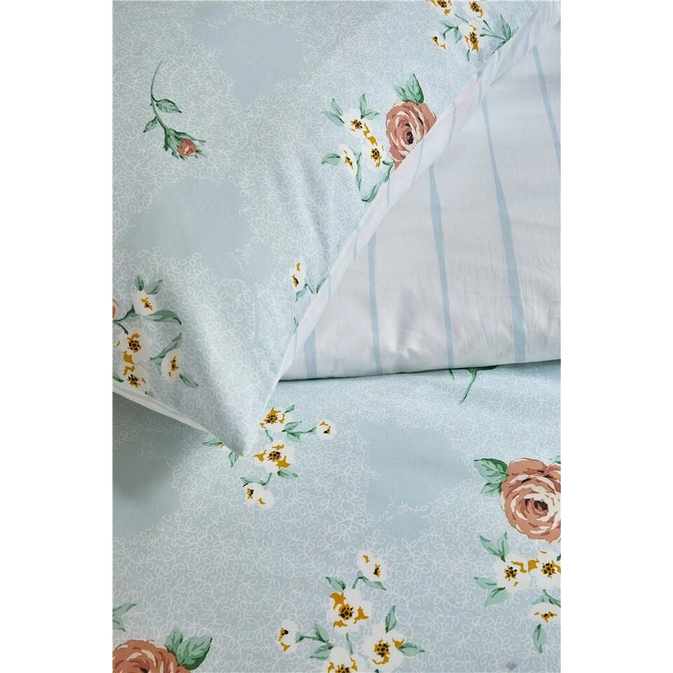 Walra - Dekbedovertrek Red Roses - 240x220 Cm - Blauw 4 Walra - Dekbedovertrek Red Roses - 240x220 Cm - Blauw - Afbeelding 2