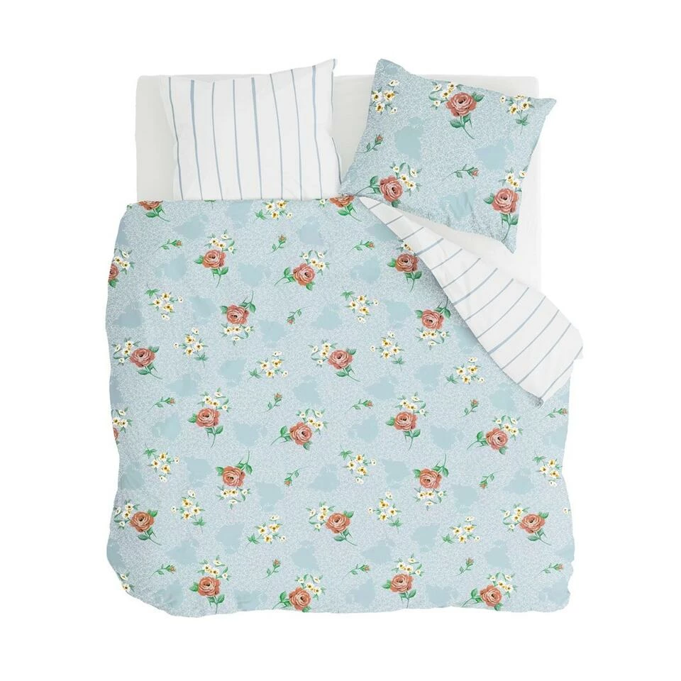 Walra - Dekbedovertrek Red Roses - 240x220 Cm - Blauw 3 Walra - Dekbedovertrek Red Roses - 240x220 Cm - Blauw