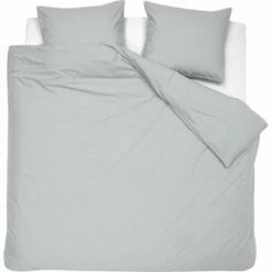 Damai Dekbedovertrek Organic Satijn Light Grey-Lits-jumeaux (260 X 200/220 Cm)