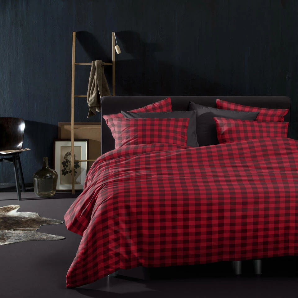 Damai Dekbedovertrek Flanel - 240x200/220cm - Rood 4 Damai Dekbedovertrek Flanel - 240x200/220cm - Rood - Afbeelding 2