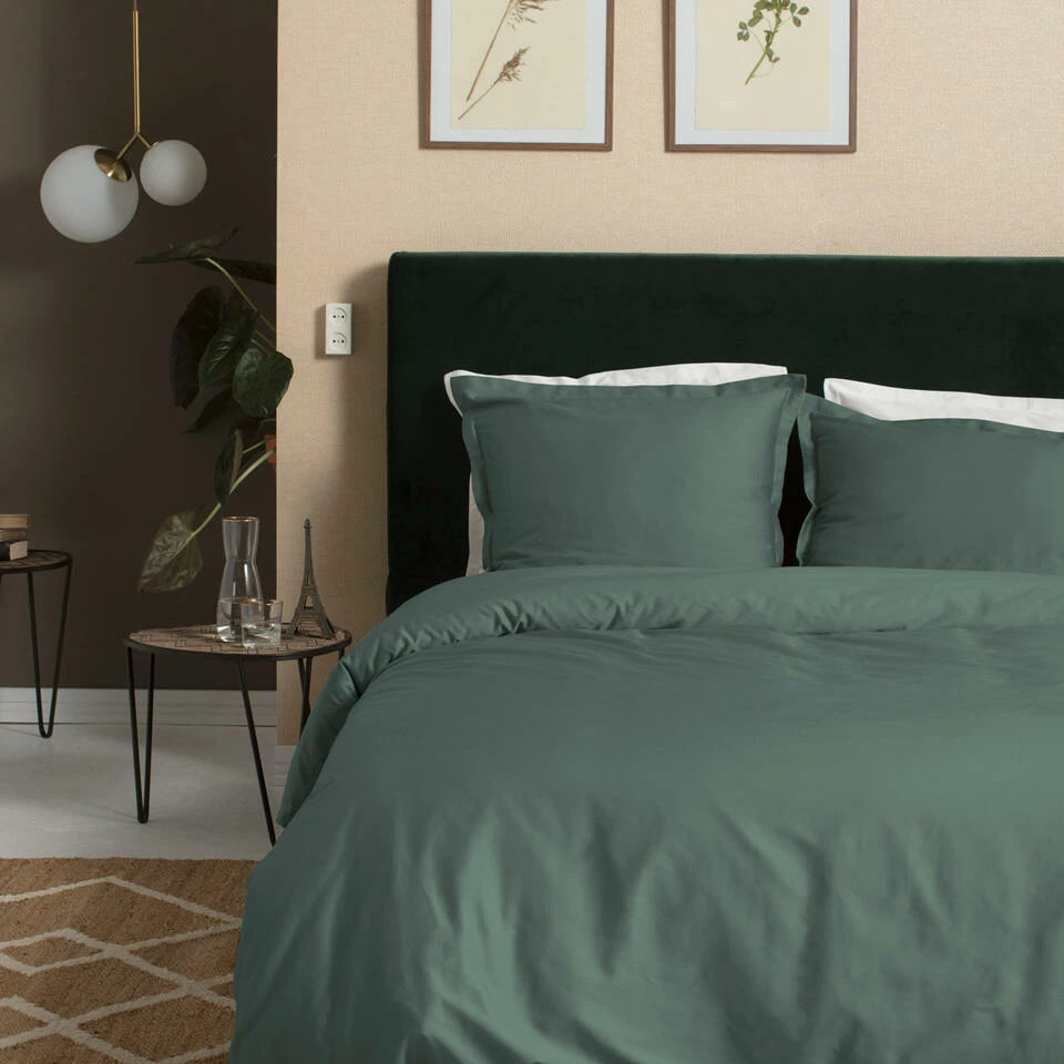 Cinderella Dekbedovertrek Sundays - Satijn - 200x200/220 Cm - Green 4 Cinderella Dekbedovertrek Sundays - Satijn - 200x200/220 Cm - Green - Afbeelding 2