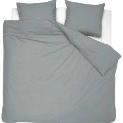 Damai Dekbedovertrek Organic Satijn Grey-2-persoons (200 X 200/220 Cm)