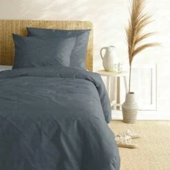 Cinderella Dekbedovertrek Linnenlook Lyn Antraciet-Lits-jumeaux (260 X 200/22... -NL Beddengoed Verkoop 2024 1000035002 0102