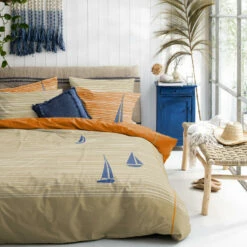 Cinderella Dekbedovertrek Boats - Katoen - 240x200/220 Cm - Burned Orange -NL Beddengoed Verkoop 2024 1000035046 0103