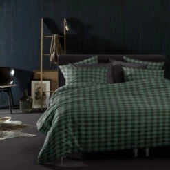 Damai Dekbedovertrek Flanel - 260 X 200/220cm - Groen Ruitmotief -NL Beddengoed Verkoop 2024 1000035147 0101