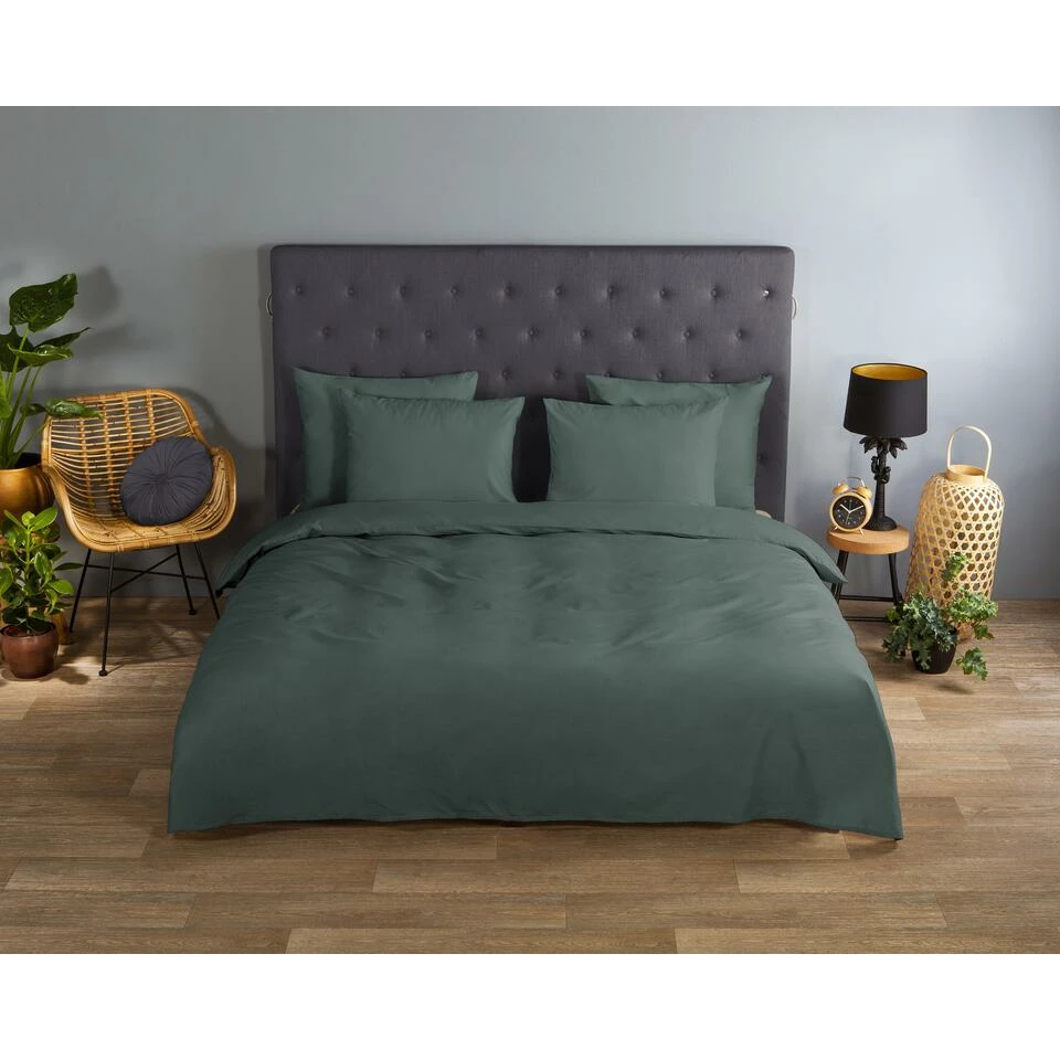 Good Morning Dekbedovertrek "Uni Olive Green" - Groen - (240x220 Cm) 4 Good Morning Dekbedovertrek "Uni Olive Green" - Groen - (240x220 Cm) - Afbeelding 2