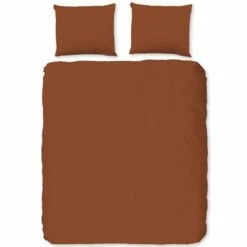 Good Morning Dekbedovertrek "Uni Terracotta" - Terra - (240x220 Cm)
