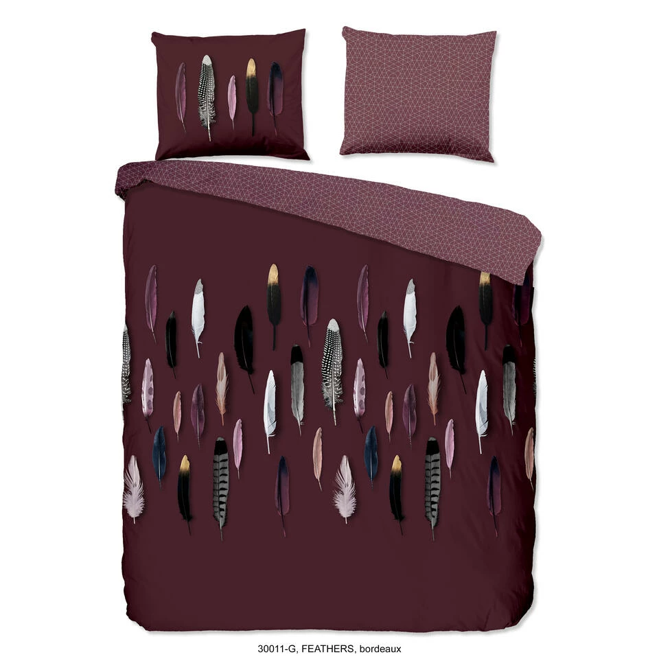 Good Morning Dekbedovertrek "Feathers" - Rood - (200x220 Cm) 3 Good Morning Dekbedovertrek "Feathers" - Rood - (200x220 Cm)