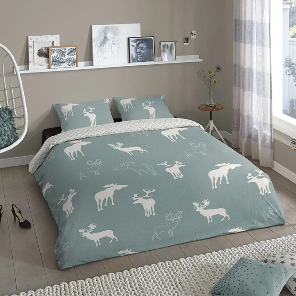 Good Morning Dekbedovertrek "Sere" - Groen - (240x220 Cm) 4 Good Morning Dekbedovertrek "Sere" - Groen - (240x220 Cm) - Afbeelding 2