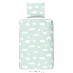Good Morning Dekbedovertrek "Petting Zoo" - Mint - (140x220 Cm)