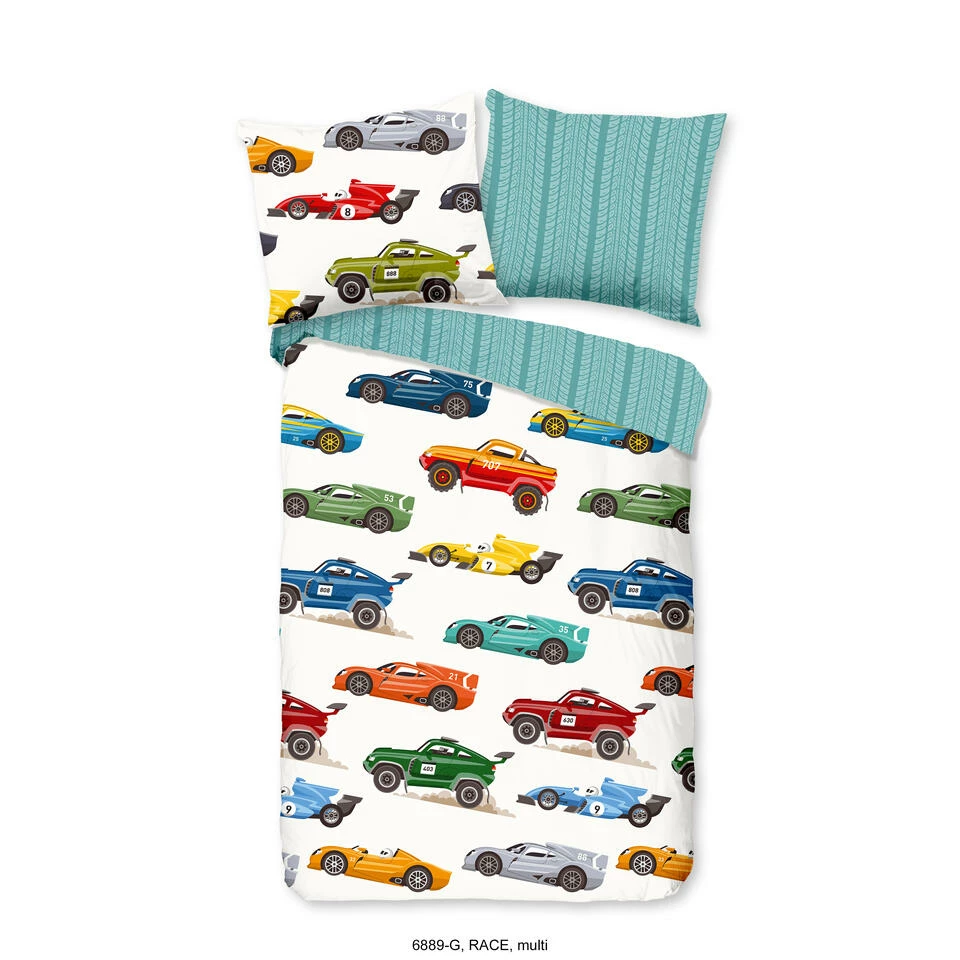 Good Morning Dekbedovertrek "Race" - Multi - (120x150 Cm) 3 Good Morning Dekbedovertrek "Race" - Multi - (120x150 Cm)