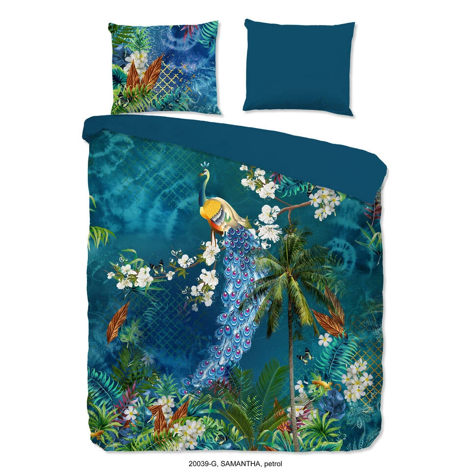 Good Morning Dekbedovertrek "Samantha" - Petrol - (140x220 Cm) 3 Good Morning Dekbedovertrek "Samantha" - Petrol - (140x220 Cm)