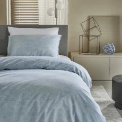 Damai Dekbedovertrek Ebba - Biologisch Katoen - 140x200/220 Cm - Soft Blue -NL Beddengoed Verkoop 2024 1000038147 0102