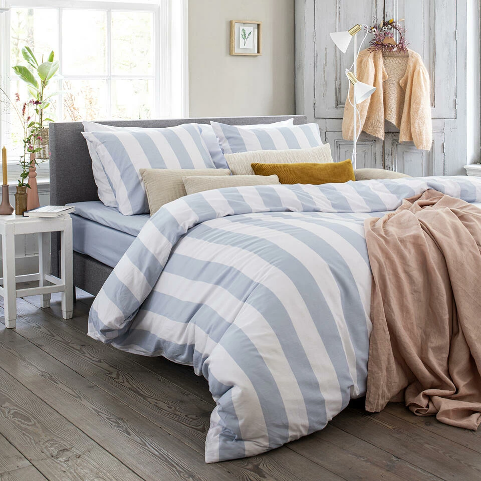 Cinderella Dekbedovertrek Jacky - Katoen - 240x200/220 Cm - Soft Blue 4 Cinderella Dekbedovertrek Jacky - Katoen - 240x200/220 Cm - Soft Blue - Afbeelding 2