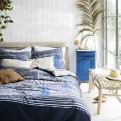 Cinderella Dekbedovertrek Boats - Katoen - 240x200/220 Cm - Deep Blue -NL Beddengoed Verkoop 2024 1000042996 0102