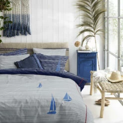 Cinderella Dekbedovertrek Boats - Katoen - 240x200/220 Cm - Deep Blue -NL Beddengoed Verkoop 2024 1000042996 0103