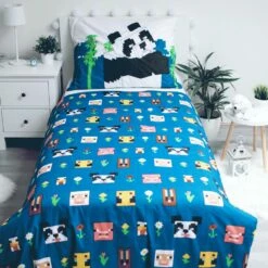 Minecraft Dekbedovertrek Explore Overworld - Eenpersoons - 140 X 200 Cm - Katoen -NL Beddengoed Verkoop 2024 1000044600 0102