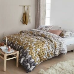 Ariadne At Home Dekbedovertrek Warmly Oker-260x200/220 -NL Beddengoed Verkoop 2024 1000045148 0102