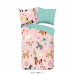 Good Morning Dekbedovertrek "Horses" - Multi - (120x150 Cm)