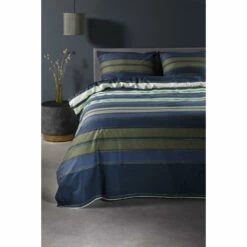 Ten Cate Katoenen Lits-Jumeaux Dekbedovertrek - 240x200/220 - Donell Blauw/Groen -NL Beddengoed Verkoop 2024 1000046773 0110