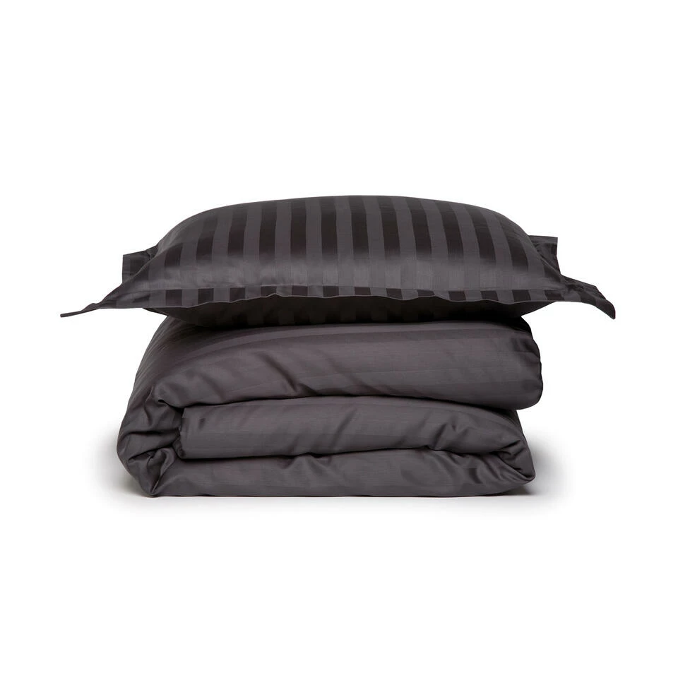 Damai Dekbedovertrek Katoen-satijn - 260x260/220cm - Grijs 4 Damai Dekbedovertrek Katoen-satijn - 260x260/220cm - Grijs - Afbeelding 2