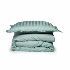 Damai Dekbedovertrek Katoen-satijn - 200x200/220cm - Mist Groen Gestreept -NL Beddengoed Verkoop 2024 1000051422 0101