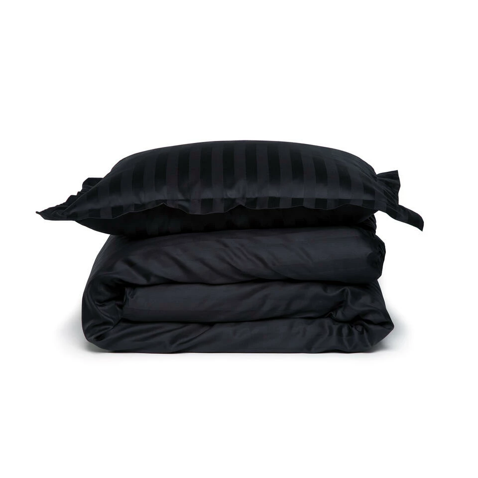 Damai Dekbedovertrek Katoen-satijn - 260x260/220cm - Zwart 4 Damai Dekbedovertrek Katoen-satijn - 260x260/220cm - Zwart - Afbeelding 2