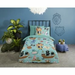 Good Morning Dekbedovertrek "Pirates" - Aqua - (140x220 Cm) -NL Beddengoed Verkoop 2024 1000052563 0101