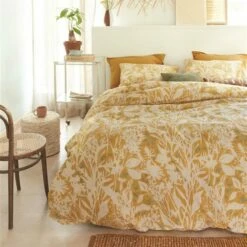 Ariadne At Home Dekbedovertrek Botanical Okergeel-2-persoons (200 X 200/220 Cm) -NL Beddengoed Verkoop 2024 1000052569 0103