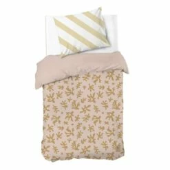 Dindi Home - Dekbedovertrek Sweet Leaves - 140x220 Cm - Roze