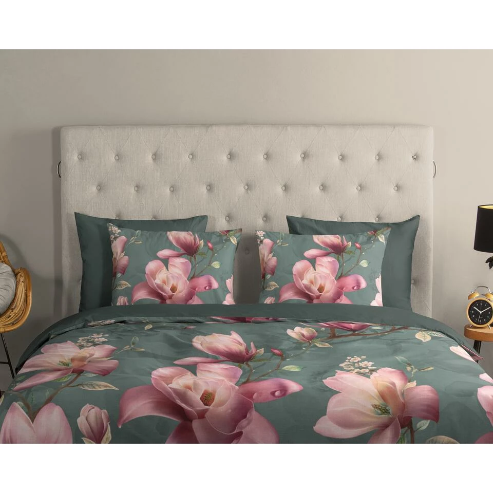 Good Morning Dekbedovertrek "Magnolia" - Groen - (240x220 Cm) 5 Good Morning Dekbedovertrek "Magnolia" - Groen - (240x220 Cm) - Afbeelding 3