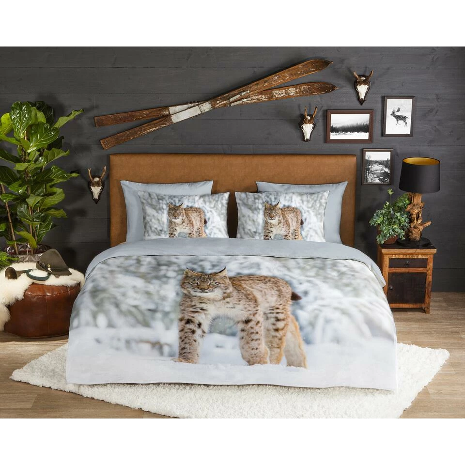 Good Morning Dekbedovertrek "Lynx" - Grijs - (240x220 Cm) 4 Good Morning Dekbedovertrek "Lynx" - Grijs - (240x220 Cm) - Afbeelding 2
