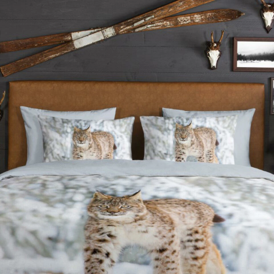 Good Morning Dekbedovertrek "Lynx" - Grijs - (240x220 Cm) 5 Good Morning Dekbedovertrek "Lynx" - Grijs - (240x220 Cm) - Afbeelding 3