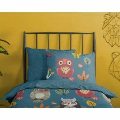 Good Morning Dekbedovertrek "Owls" - Petrol - (140x220 Cm) -NL Beddengoed Verkoop 2024 1000068619 0110