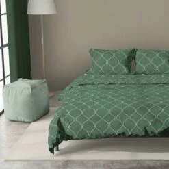 Romanette Flanellen Dekbedovertrek Murad Groen-2-persoons (200 X 200/220 Cm) -NL Beddengoed Verkoop 2024 1000071261 0102