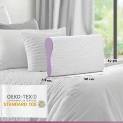Anatomisch Lavendel Memory Foam Hoofdkussen 30x50 Cm -NL Beddengoed Verkoop 2024 1000080657 0102